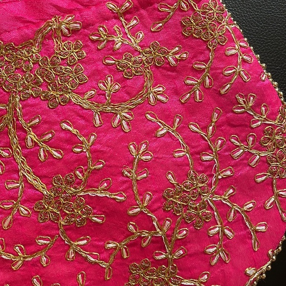 Indian Potli Bag With Intricate Gold Embroidery - Picture 2 of 3